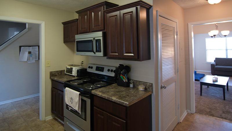 kitchen in a sober living apartment in Hoover